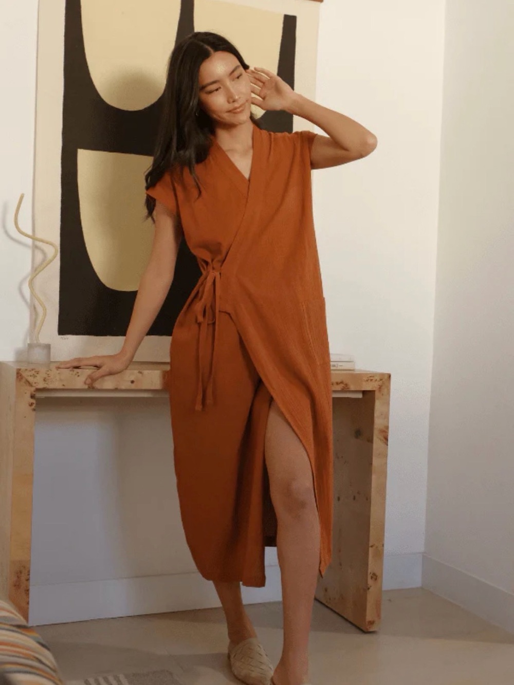Odd bird Co Aydin Wrap Dress Limited Edition Terracotta Color